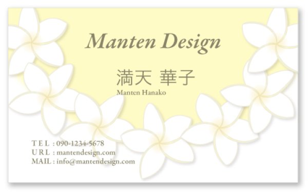 画像2: ◇名刺＊ショップカード◇プルメリアレイで高見えデザイン｜ハワイアン名刺 (2)